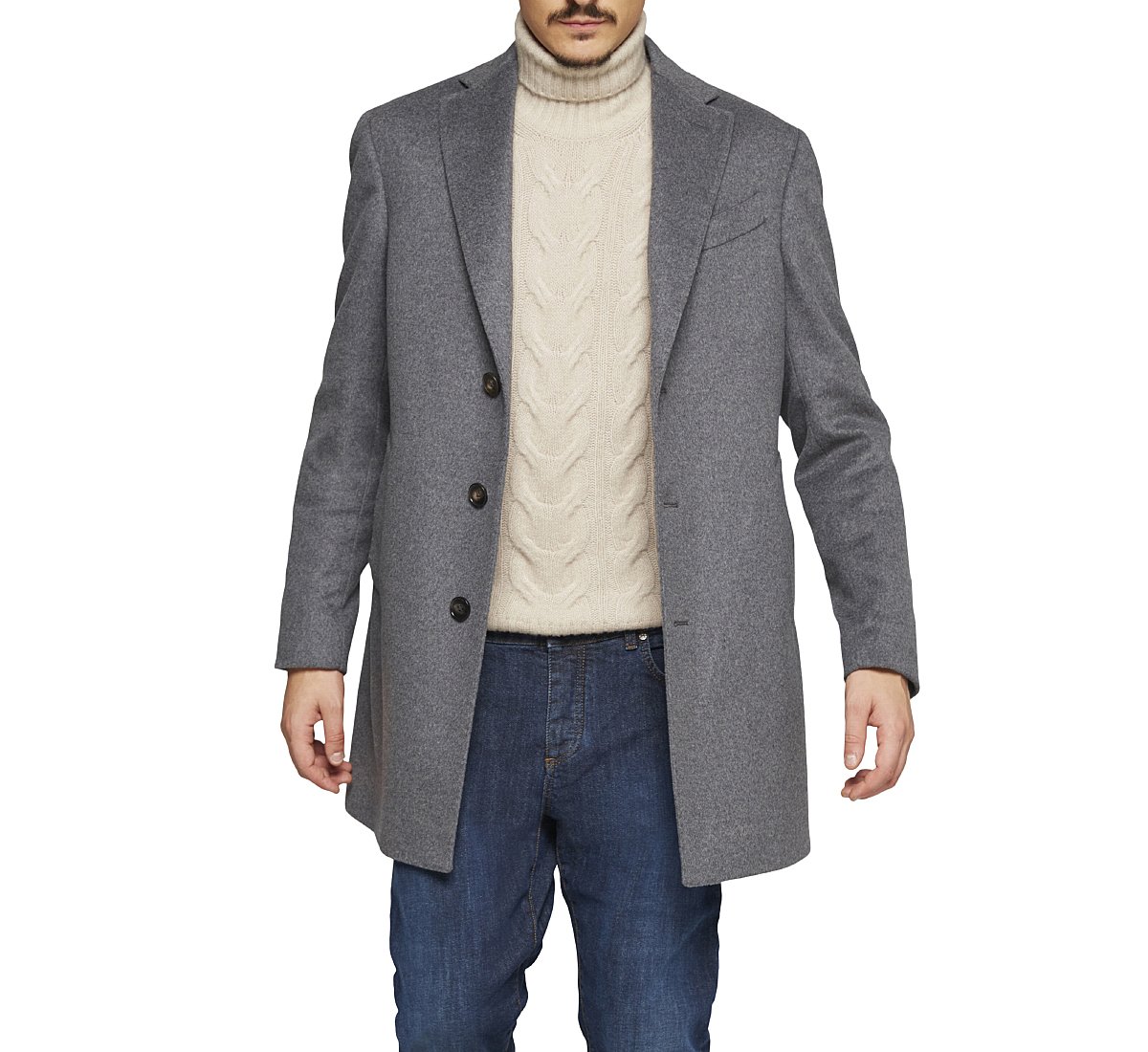 Пальто из теплой шерсти фасона tailored fit
