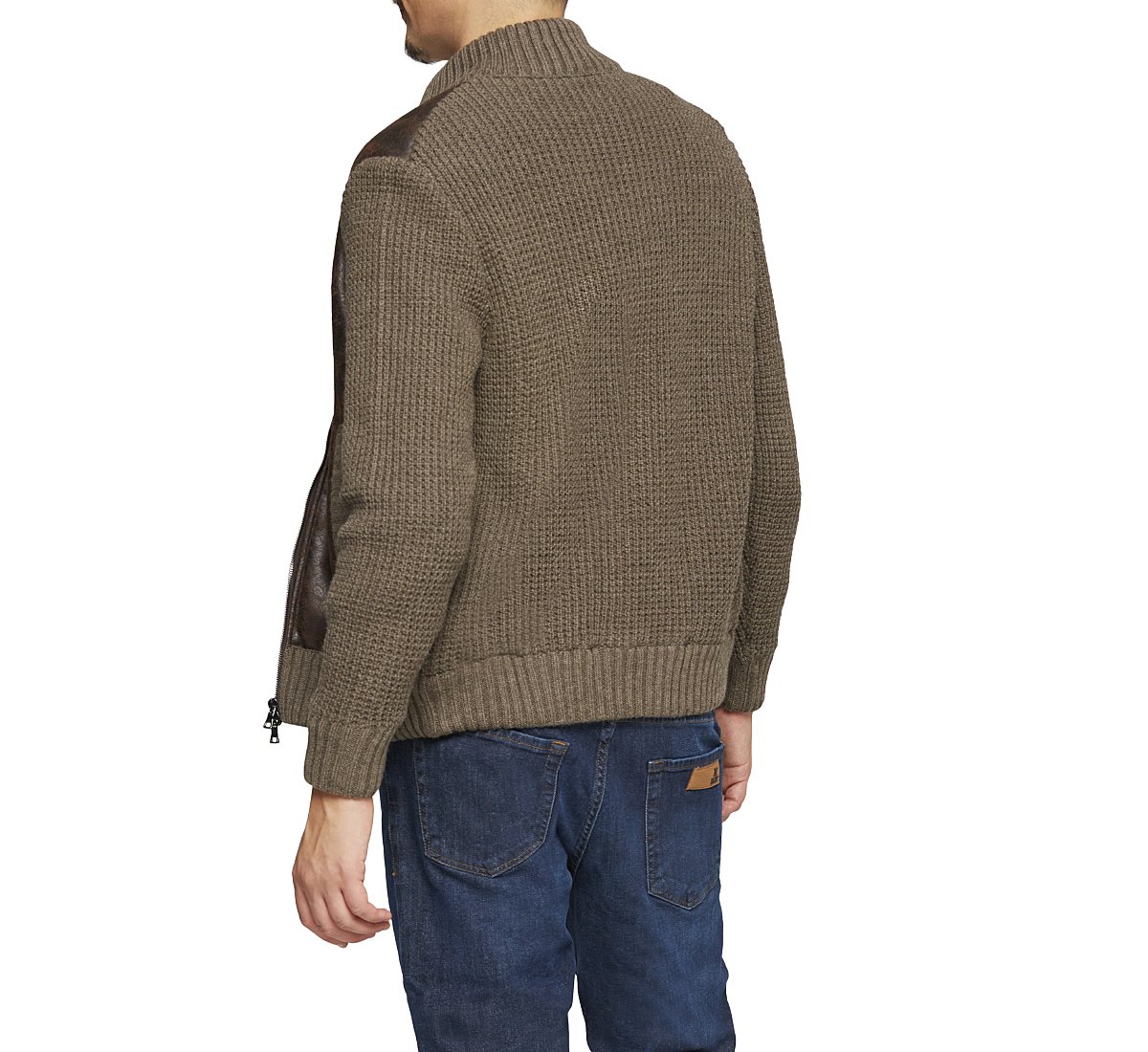 High neck cardigan in warm wool