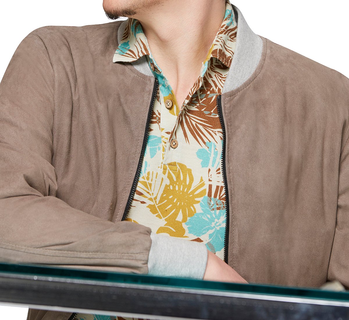 Giubbino in pelle scamosciata