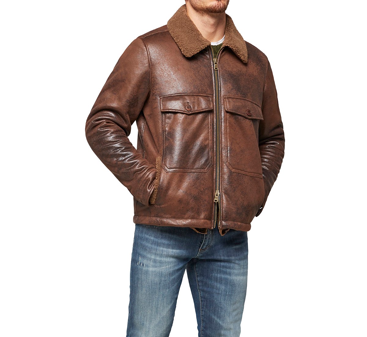 Jacket with lapel collar