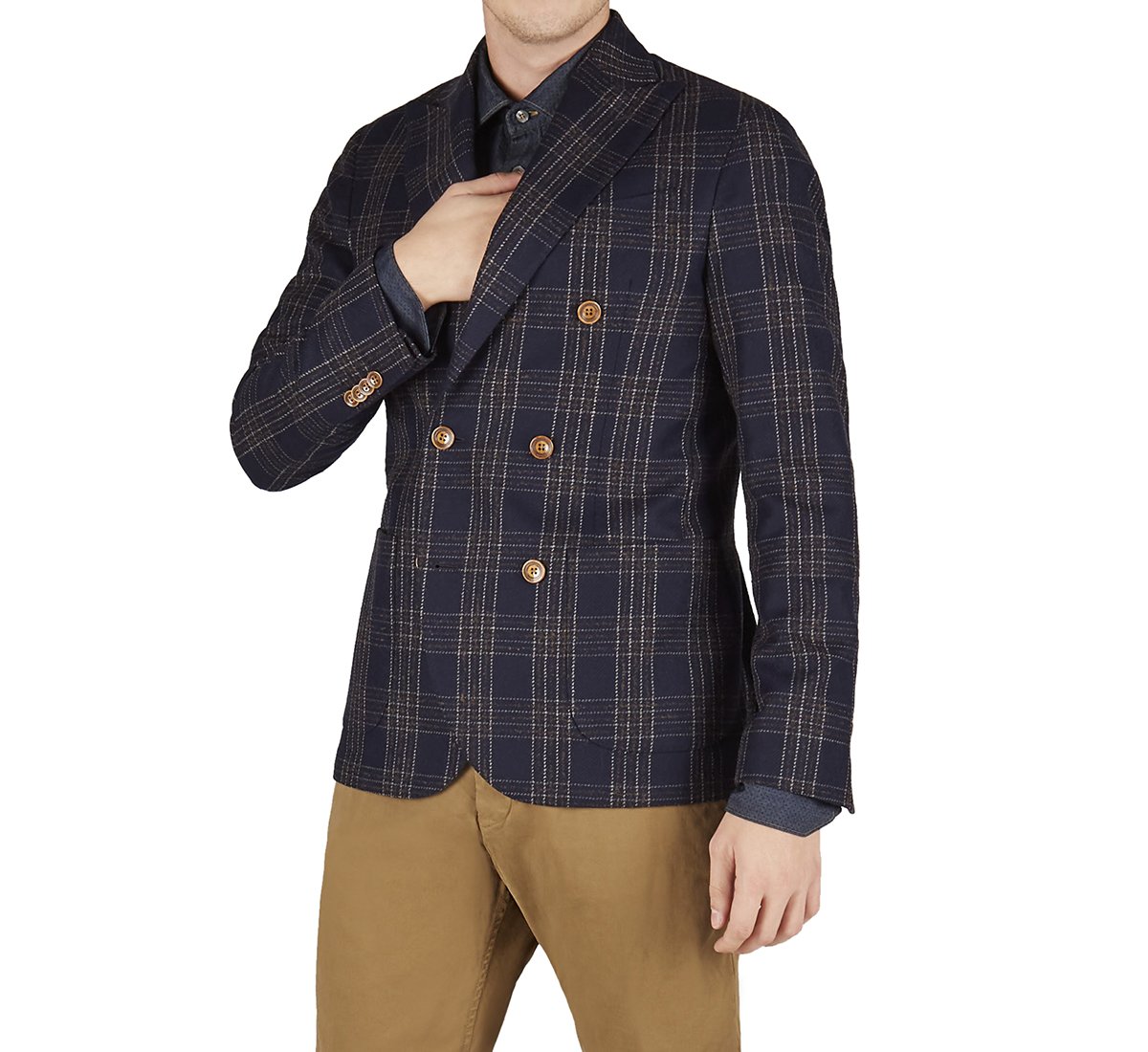 Elegante giacca doppiopetto in lana
