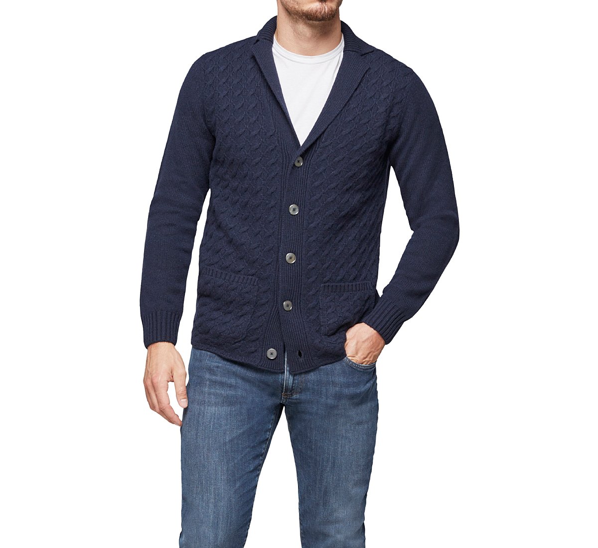 Cardigan con scollo revers