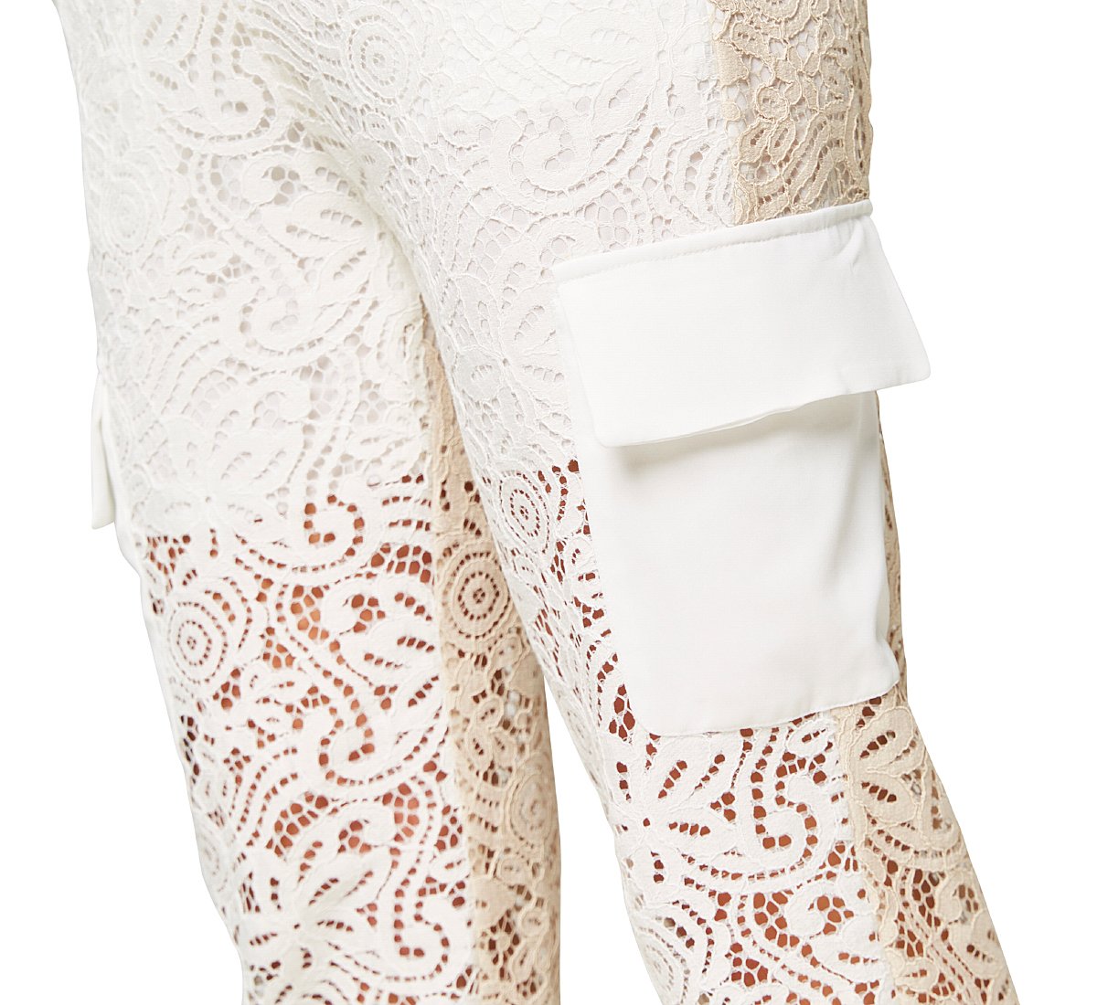 Pantalone semitrasparente in pizzo