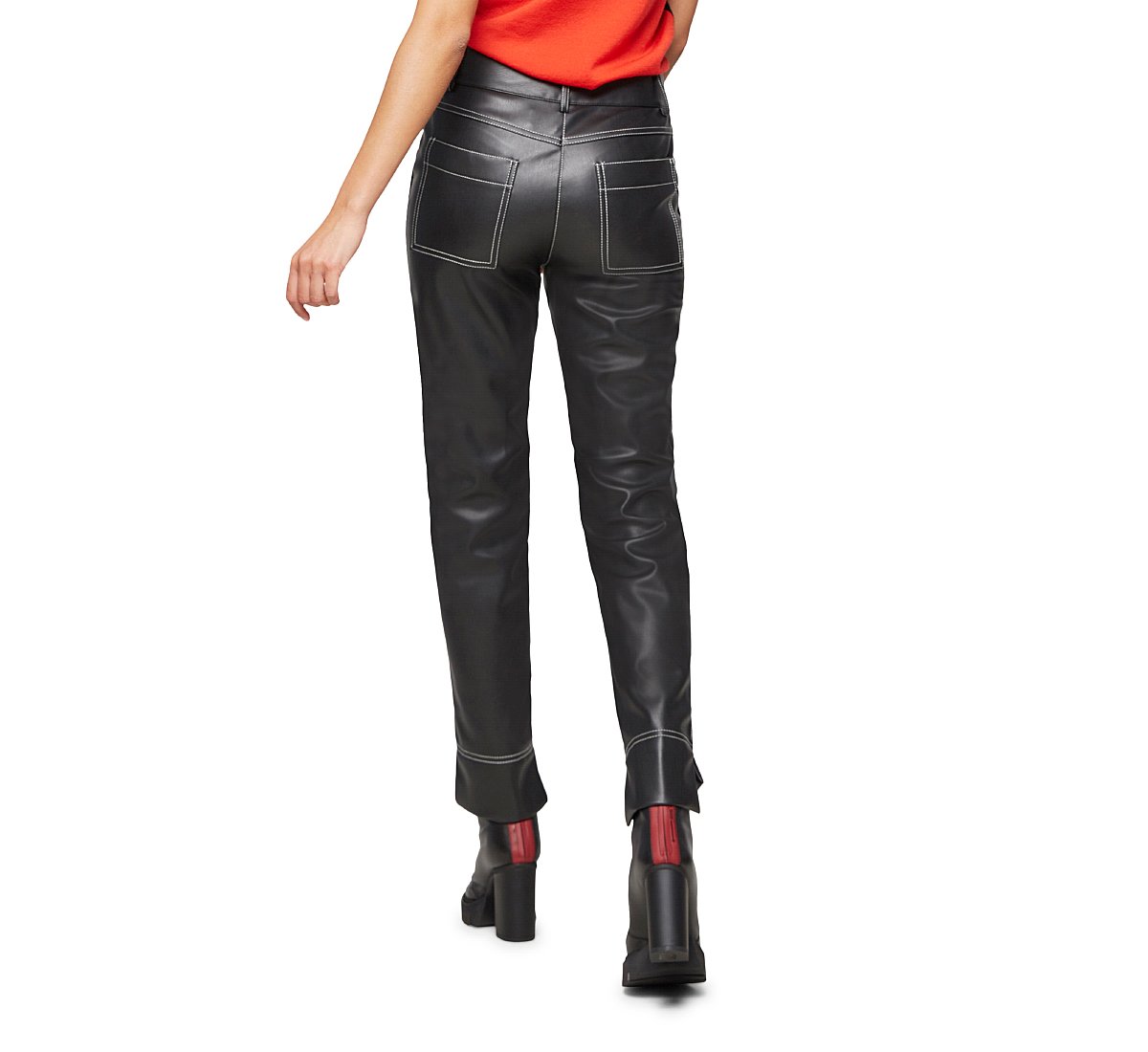 Faux leather trousers