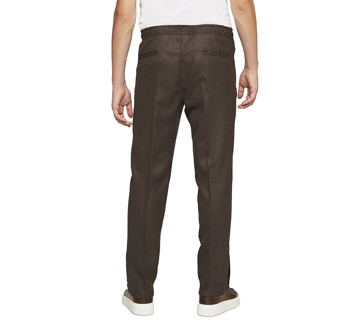 Pantaloni carrot fit in lana