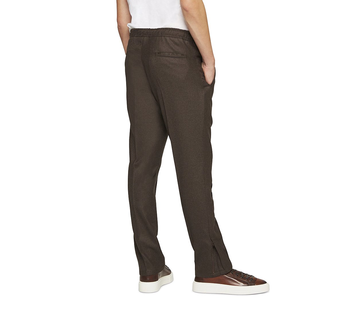 Pantaloni carrot fit in lana