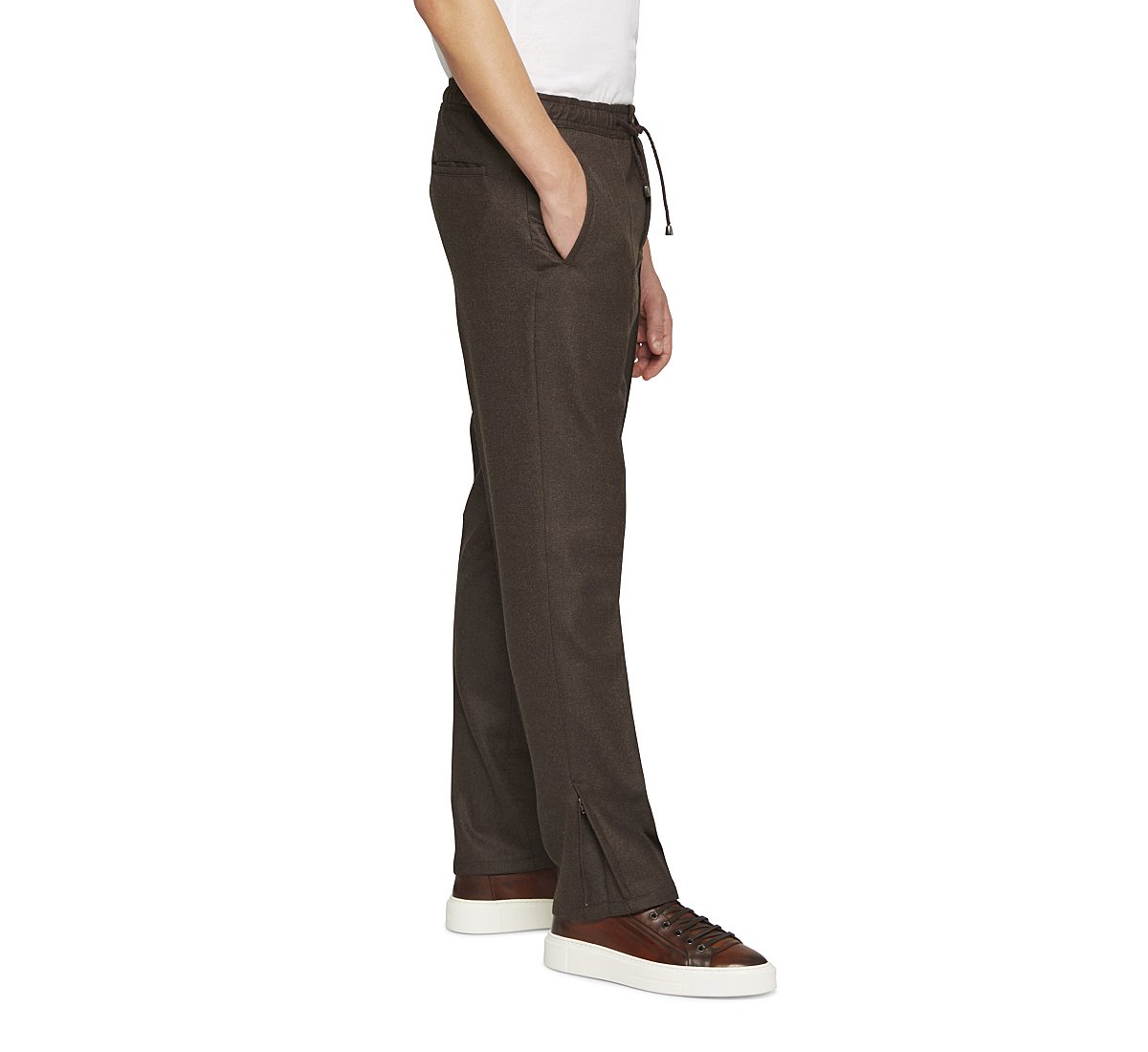Pantaloni carrot fit in lana