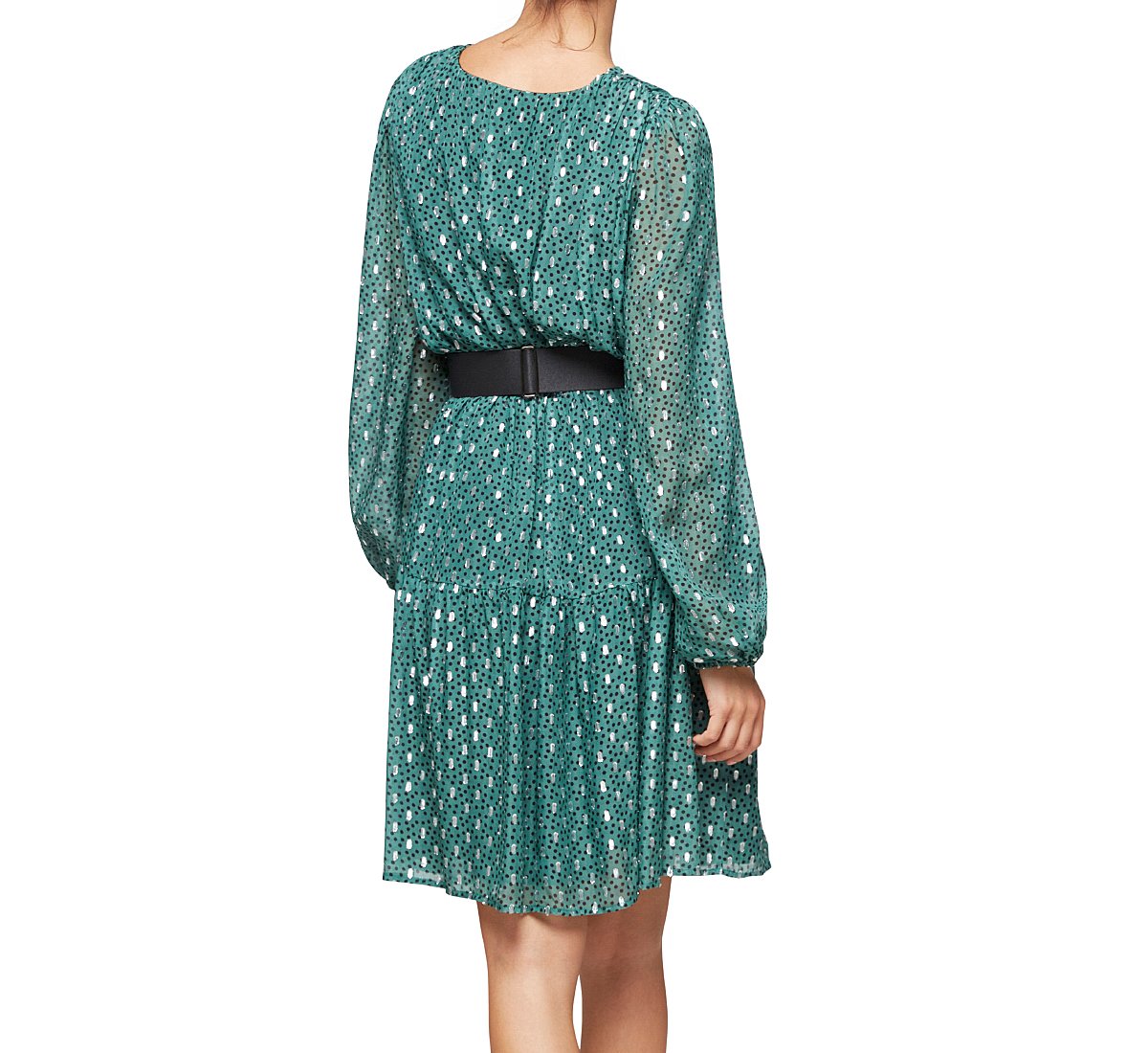 Knee-length viscose dress