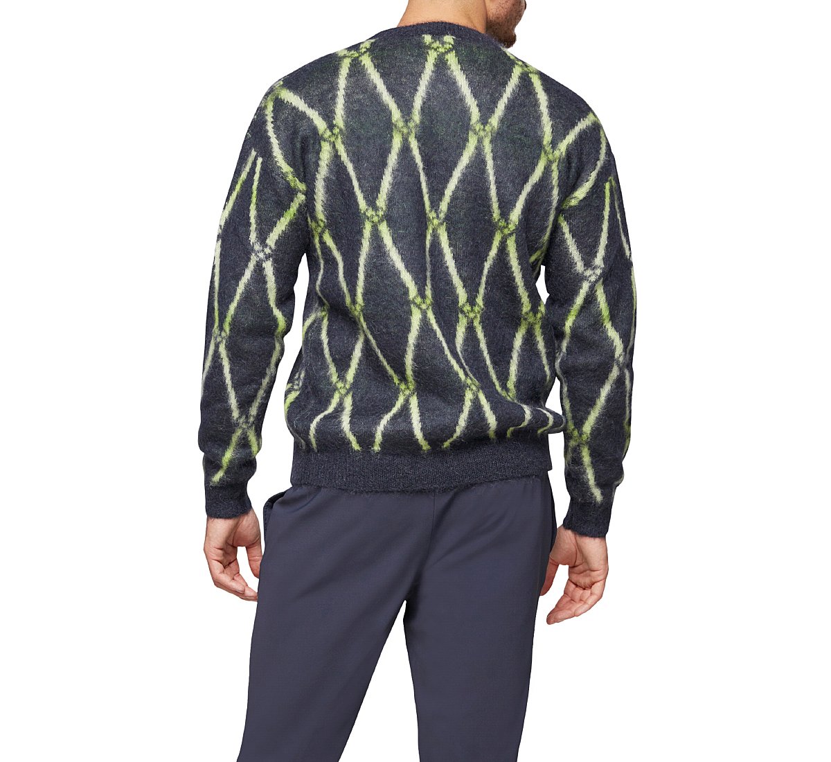 Patterned pullover with round neck