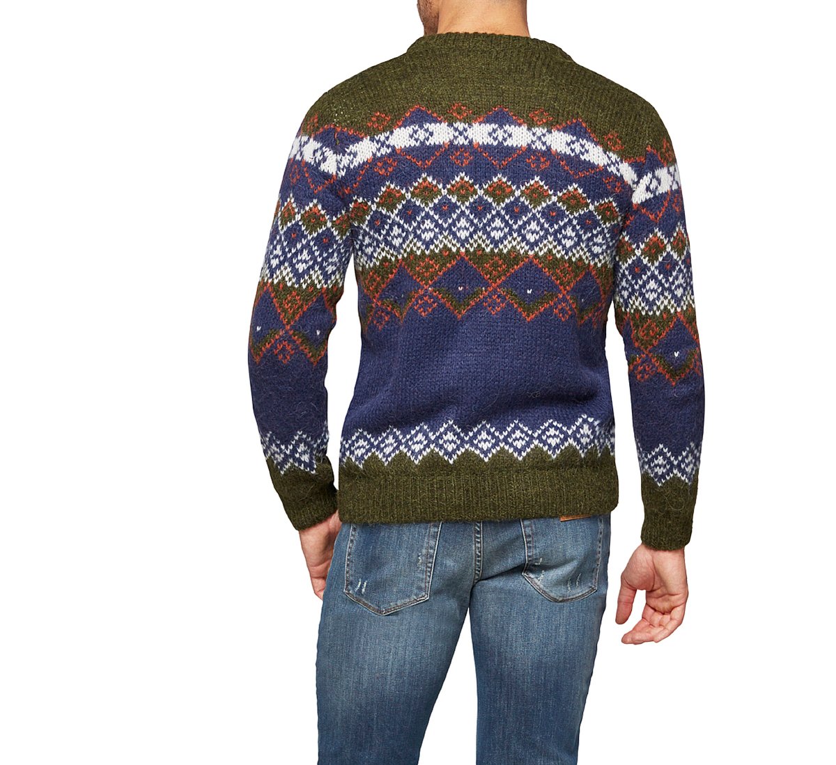 Sweater with diamond motif