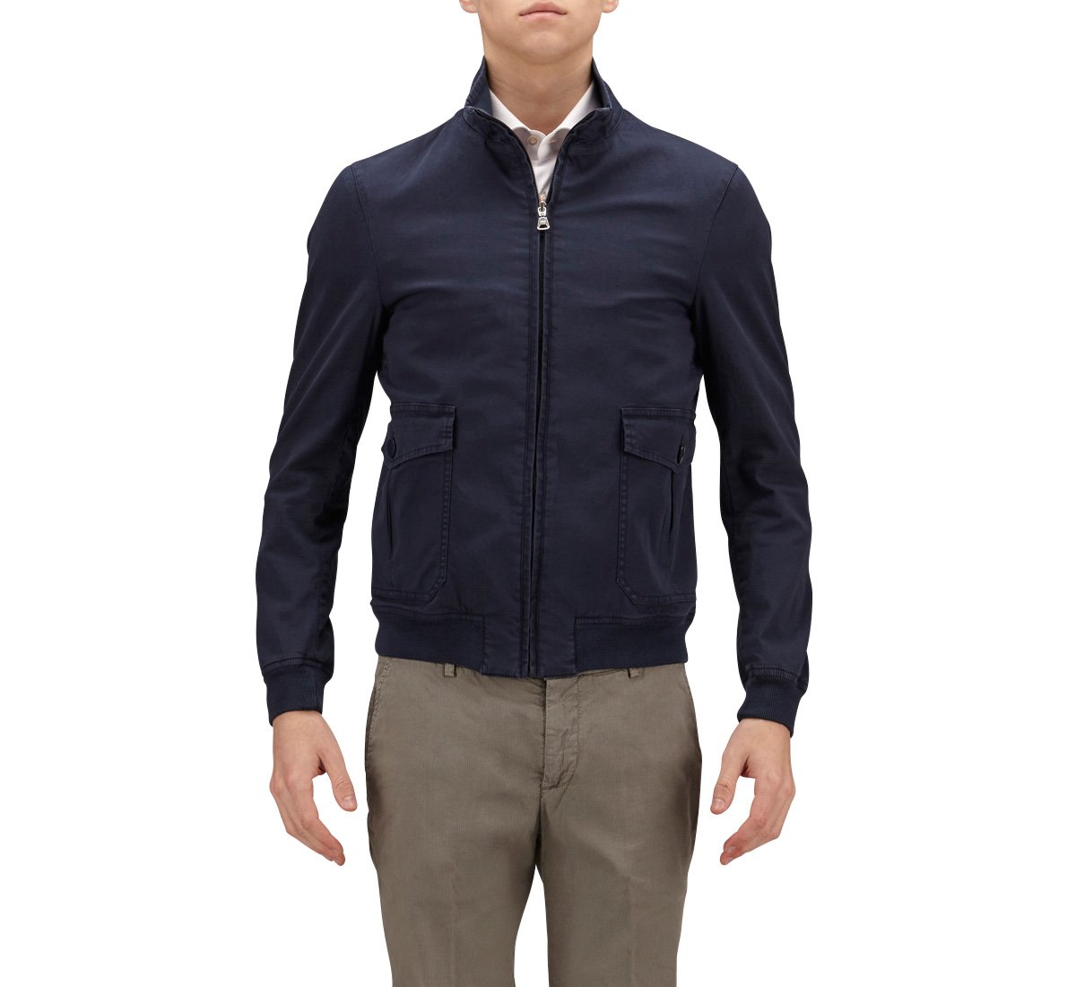 Bomber in cotone stretch