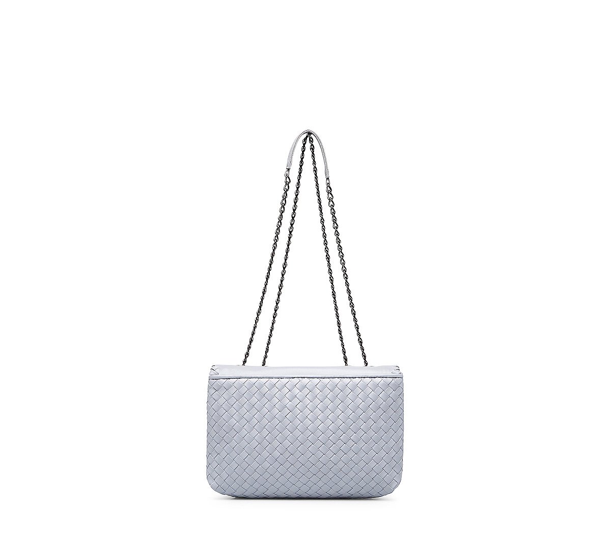 Leather bag with woven detail