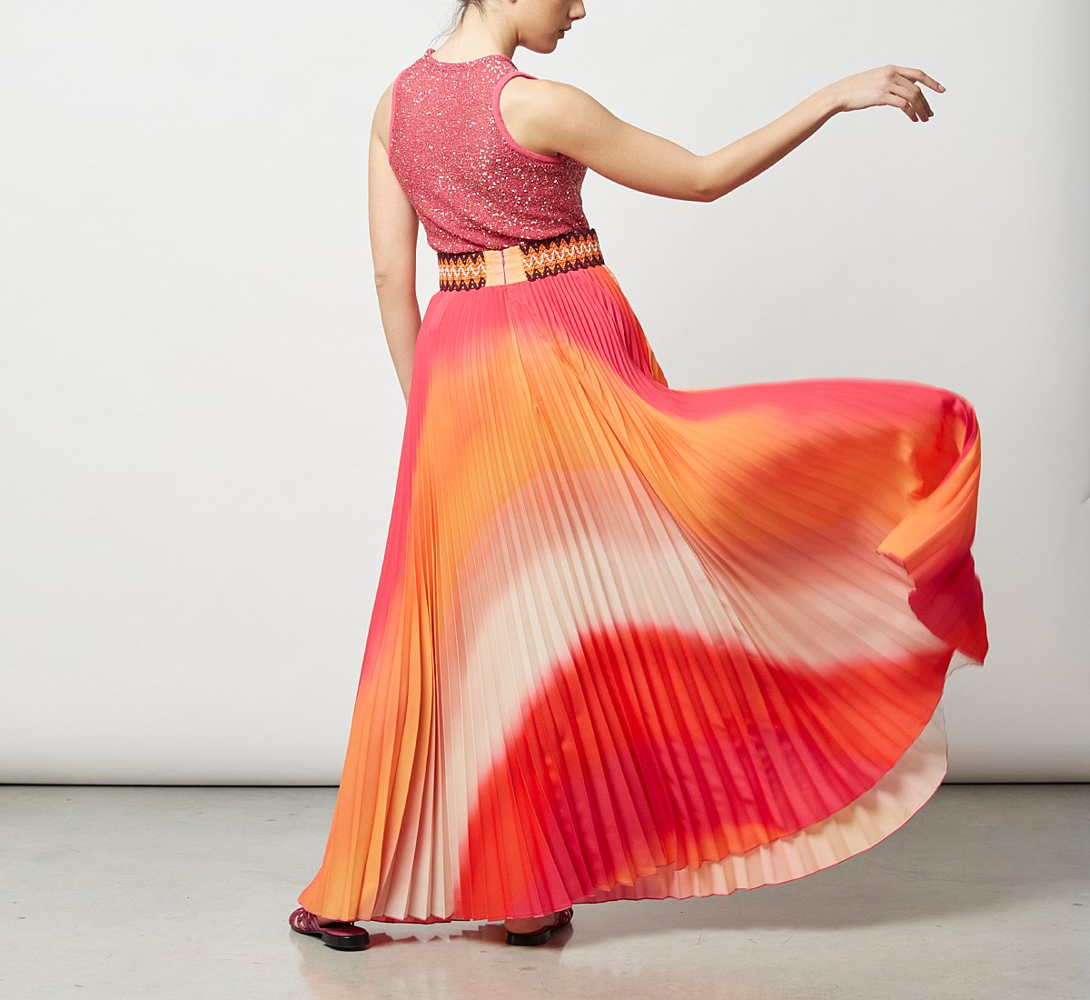 Long, light fabric dress