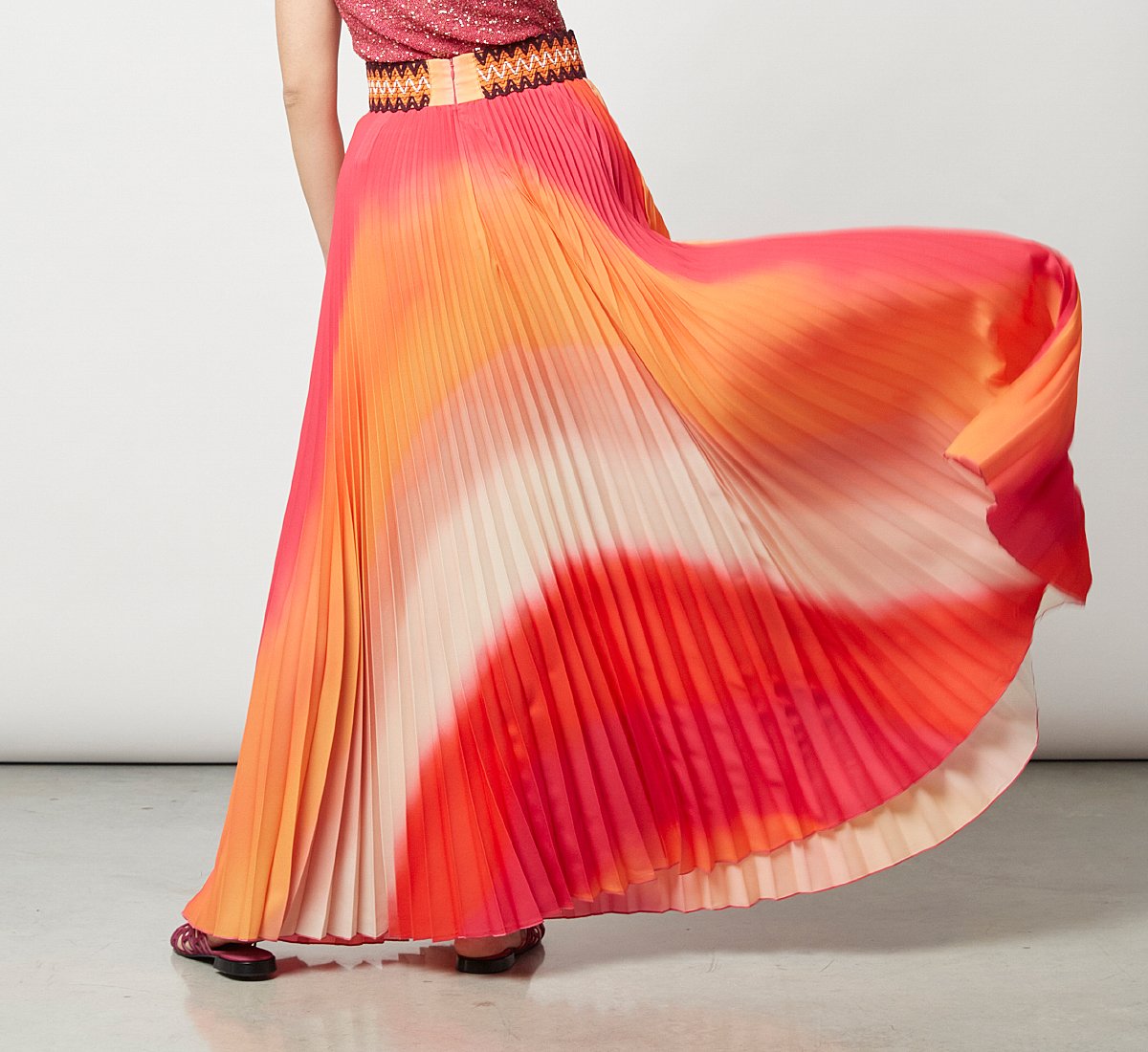 Long, light fabric dress