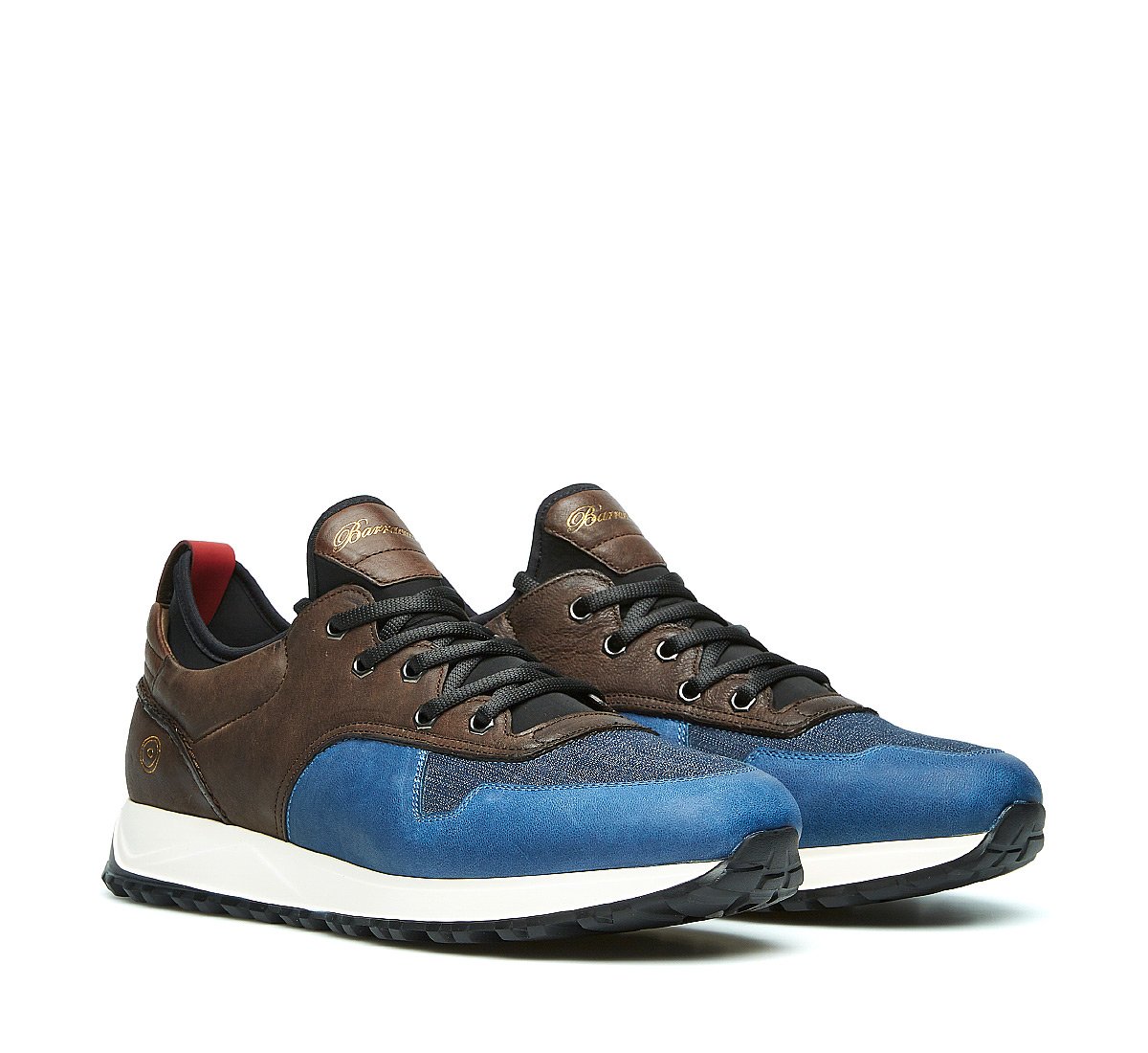 Barracuda sneaker in calfskin and fabric