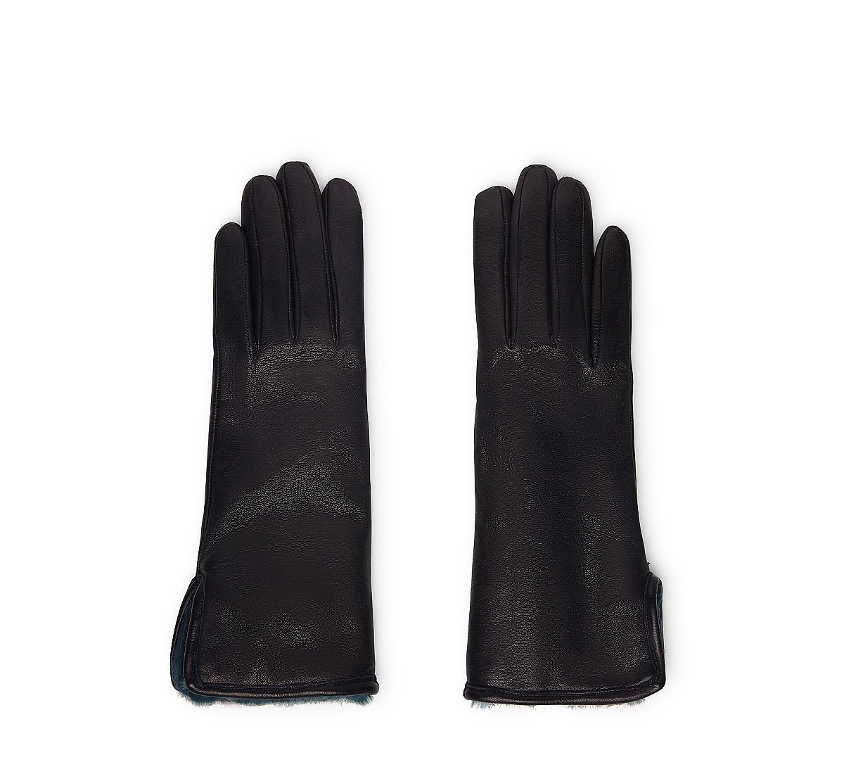 Black gloves with fur