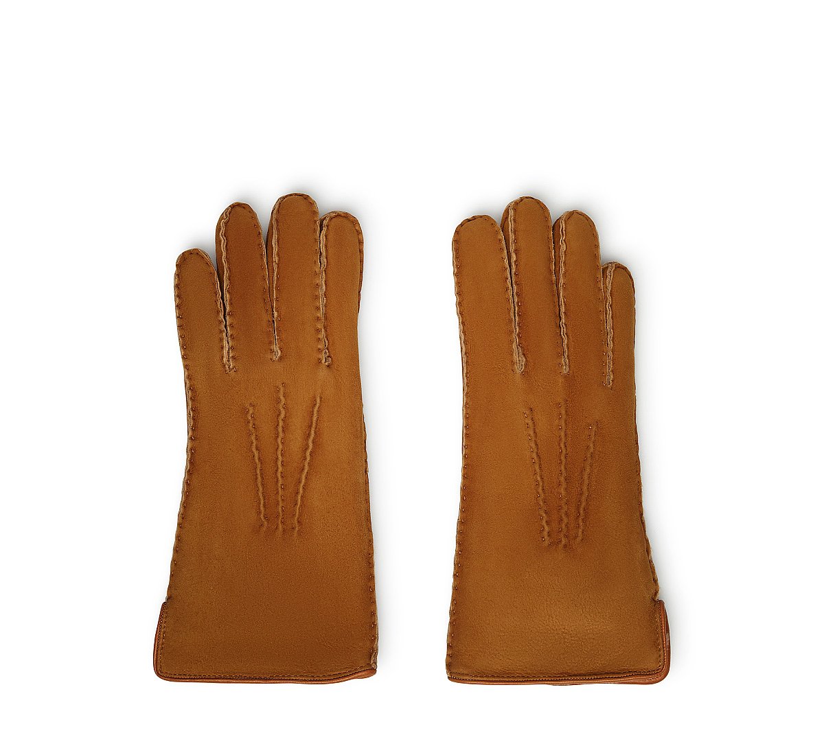 Коричневые замшевые перчатки