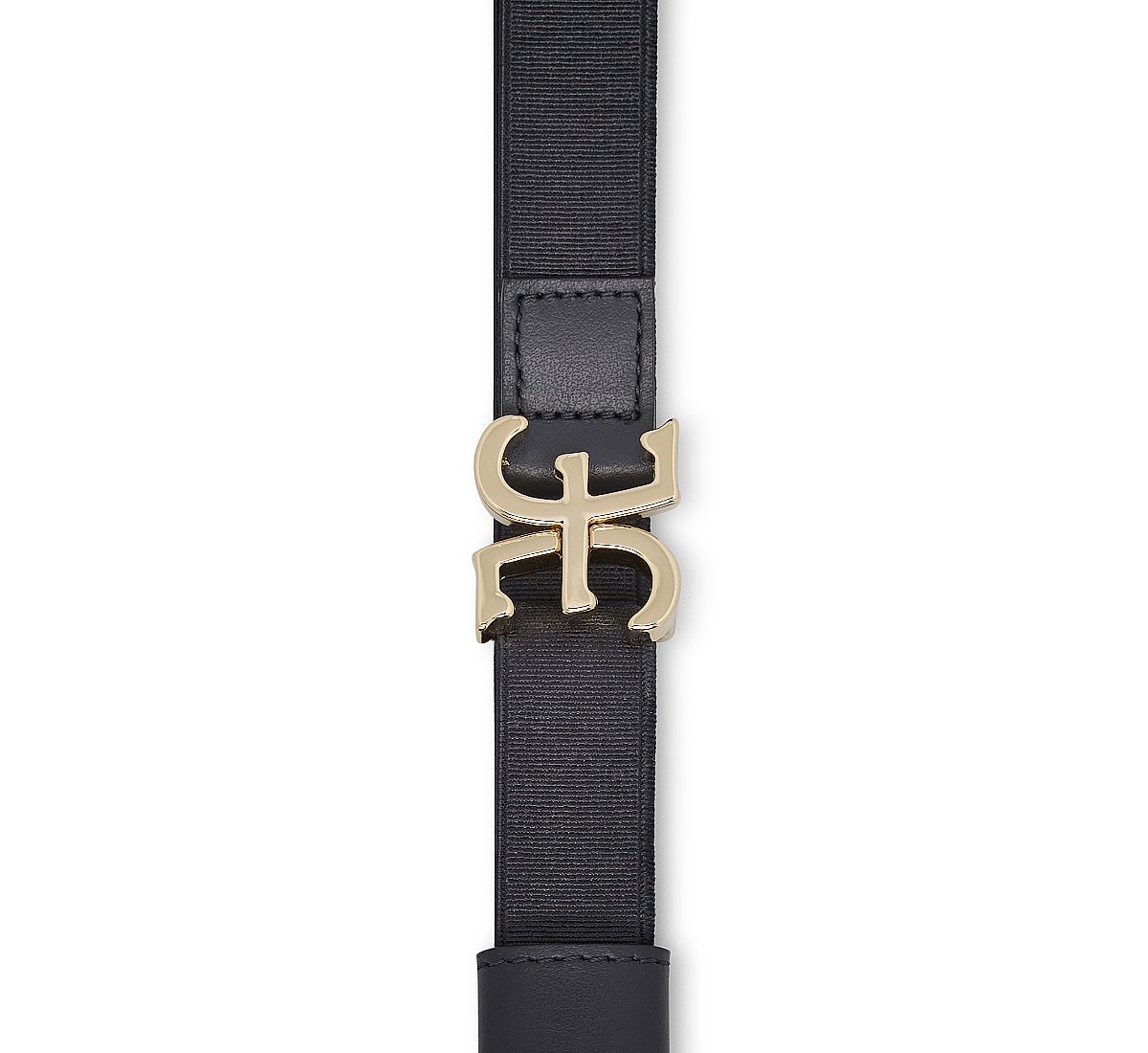 Elastic belt with logo-bearing fastening