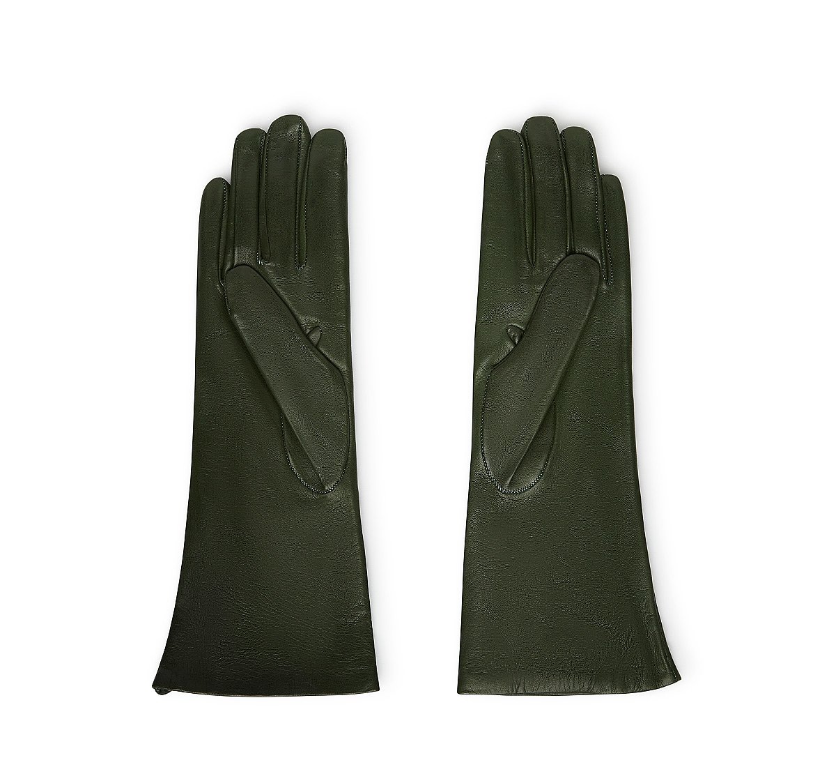 Зеленые кожаные перчатки