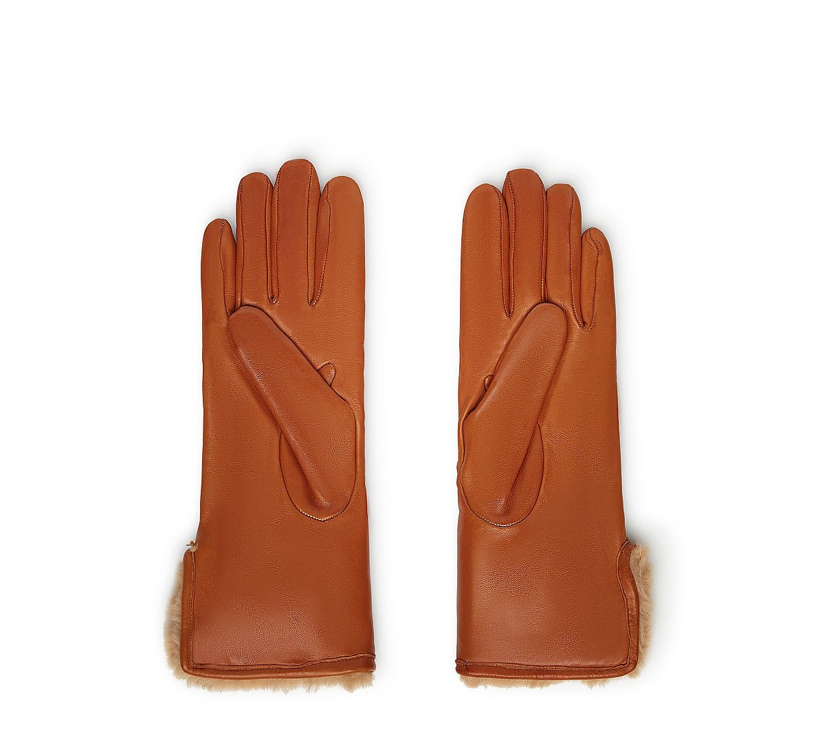Brown gloves with fur