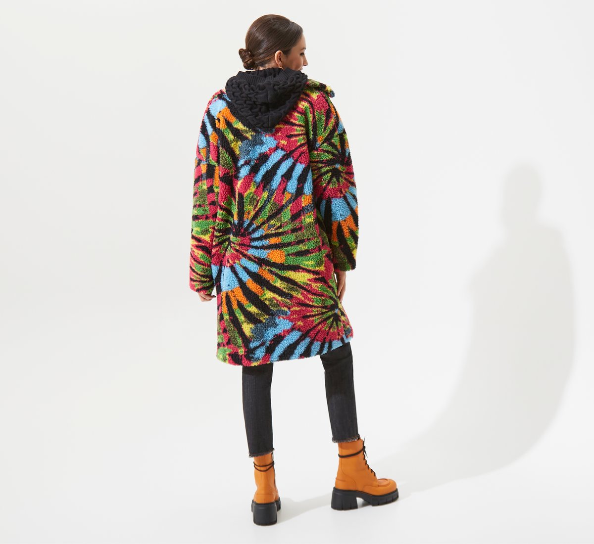 Patterned teddy coat