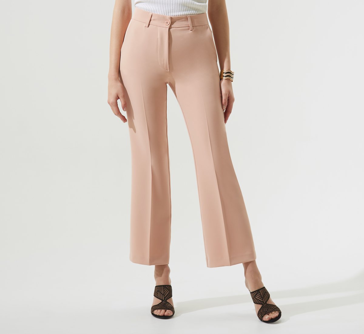 NUDE FLARED TROUSERS