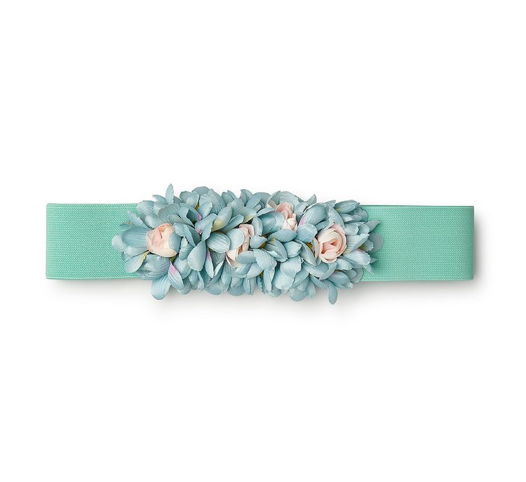 Cintura elastica con fiori applicati