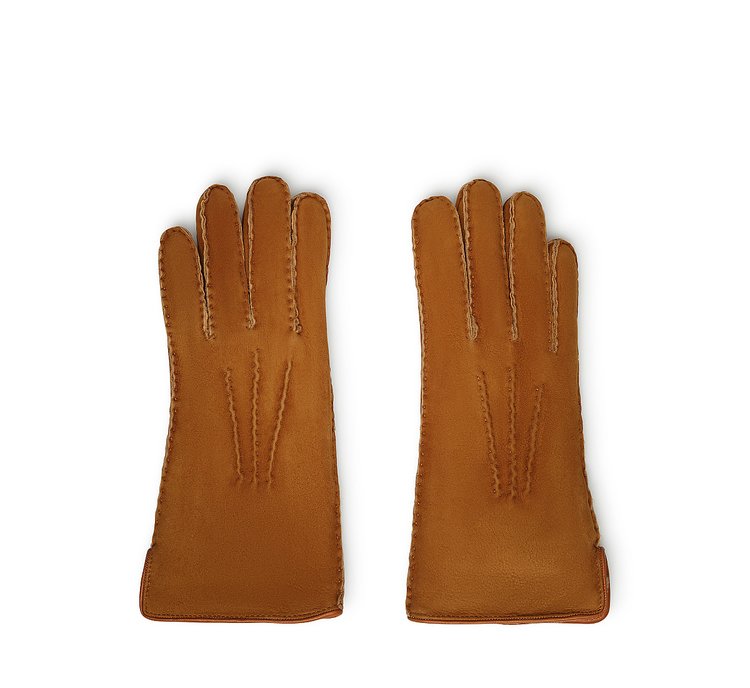 Brown suede gloves