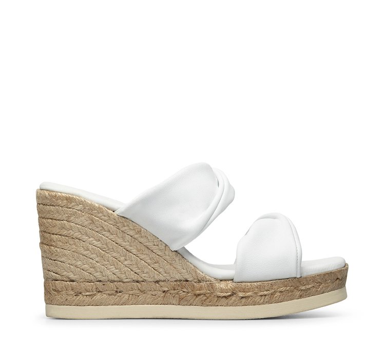 Nappa leather espadrilles with wedge