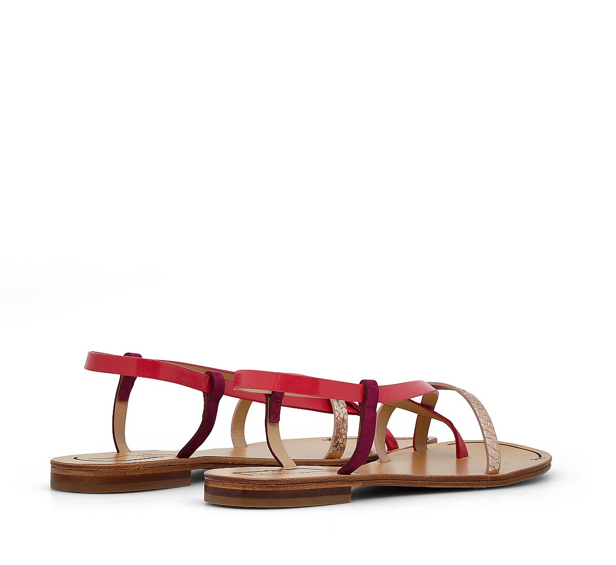 Calfskin and suede sandals