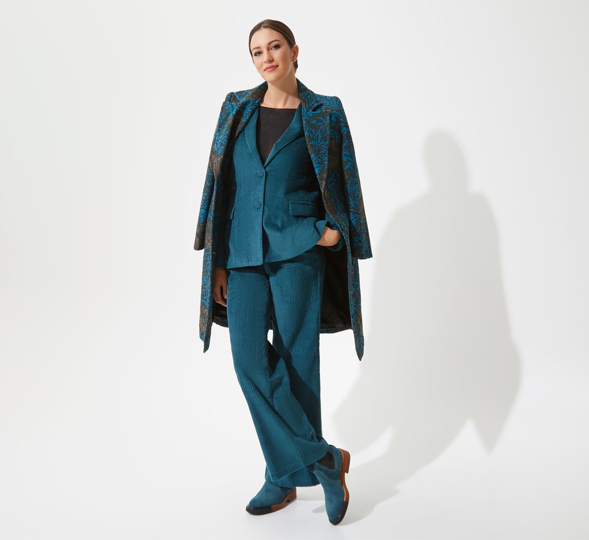 Midi patterned coat