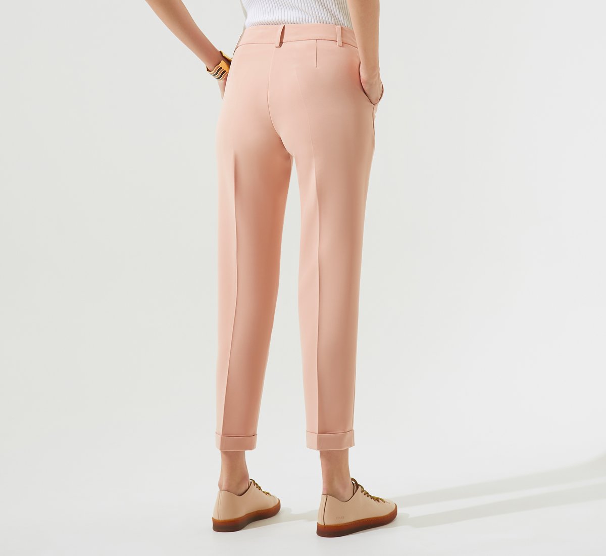 NUDE STRAIGHT-LEG TROUSERS