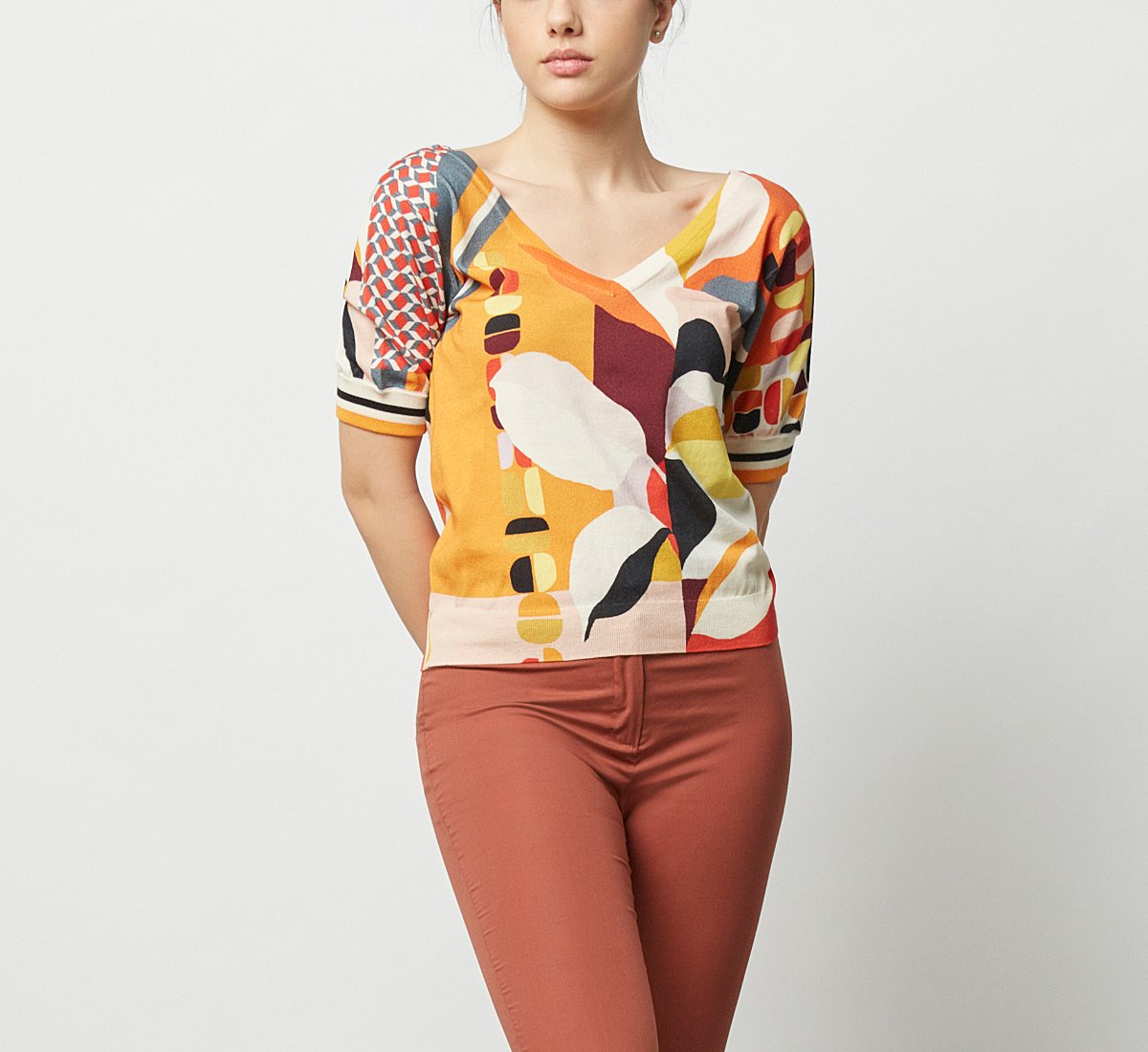 Maglia in cotone a fantasia