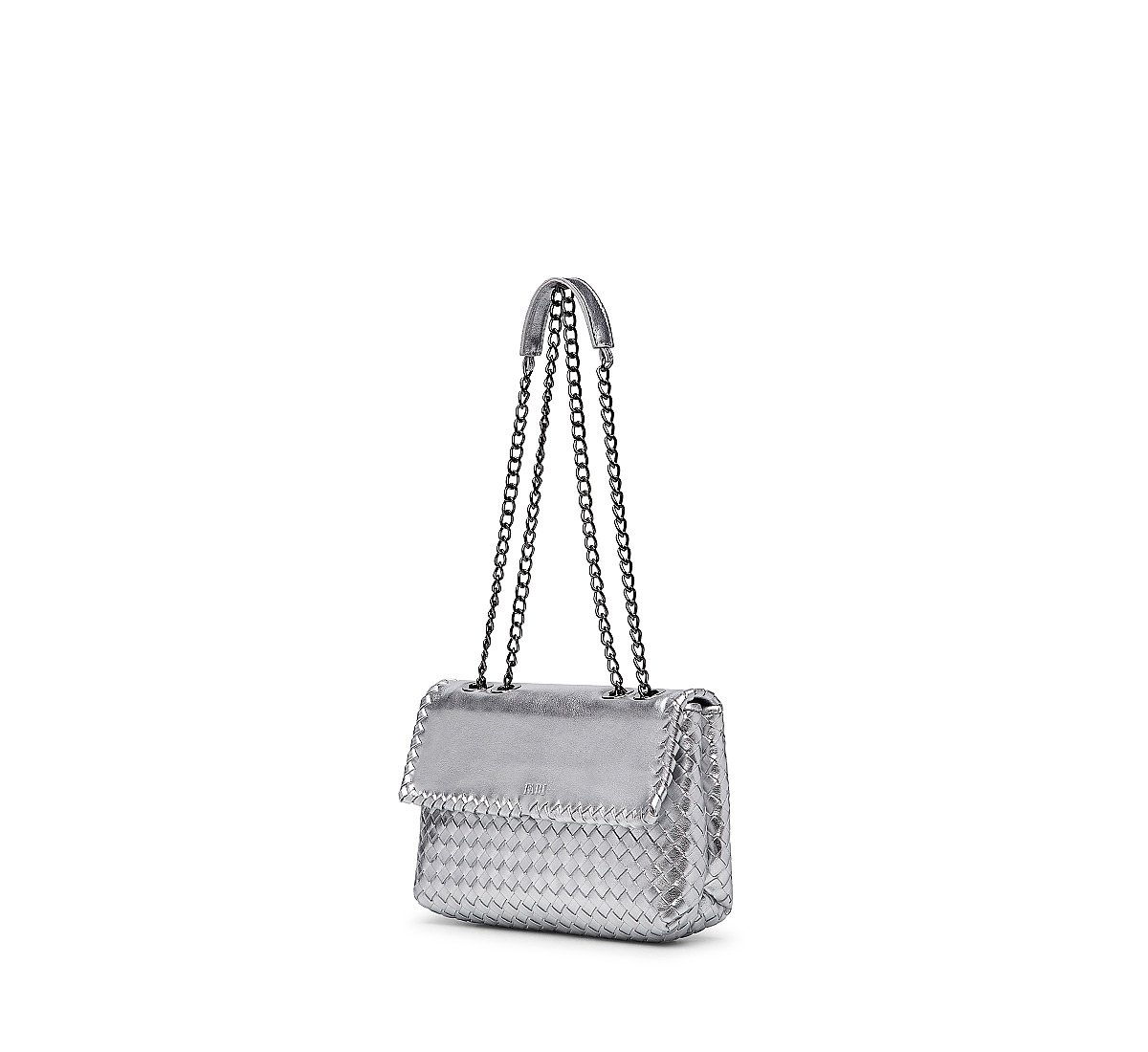 Borsa con intrecci in pelle