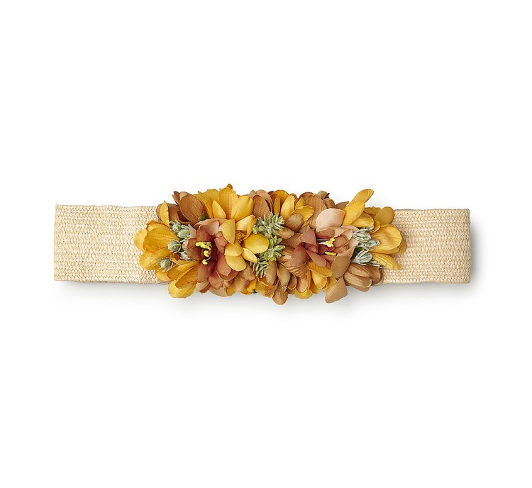 Cintura elastica con fiori applicati