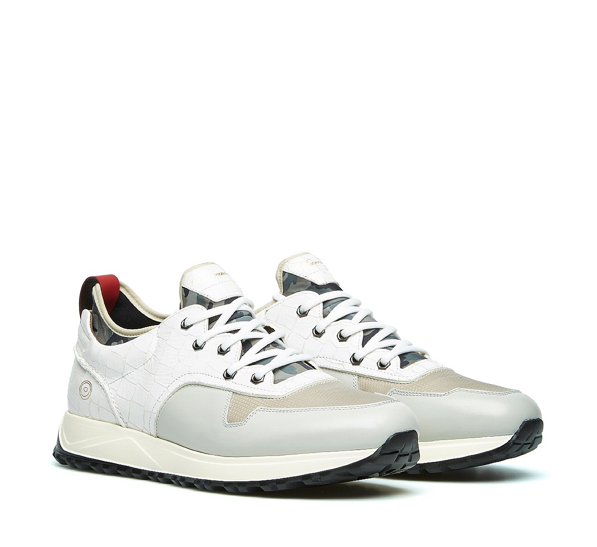 Barracuda sneaker in calfskin and fabric