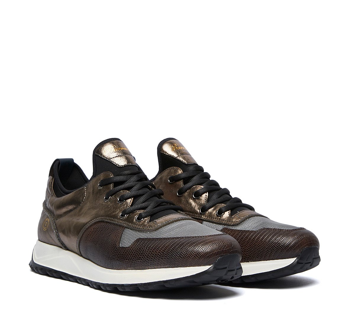 Barracuda sneaker in calfskin and fabric