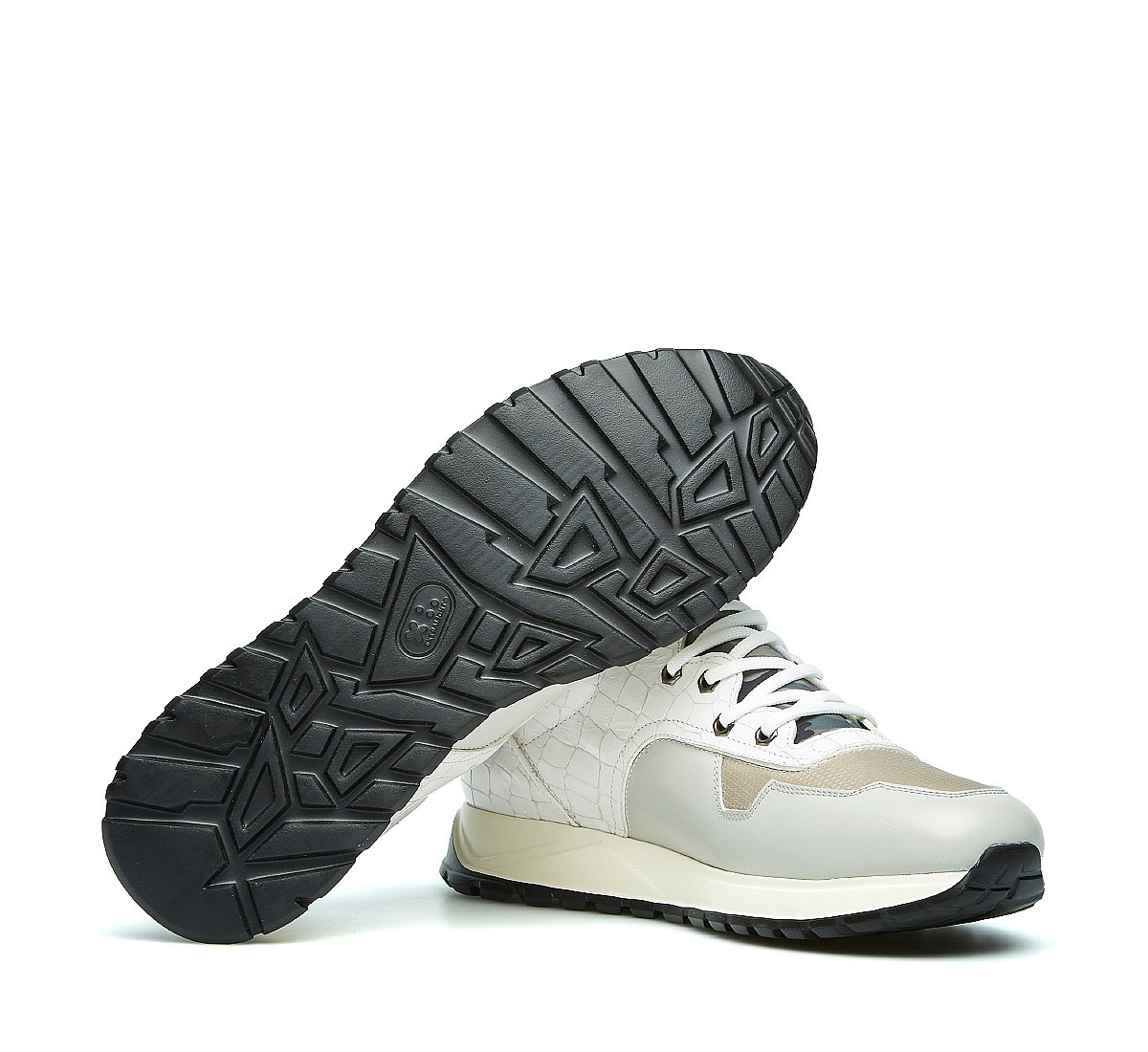 Barracuda sneaker in calfskin and fabric