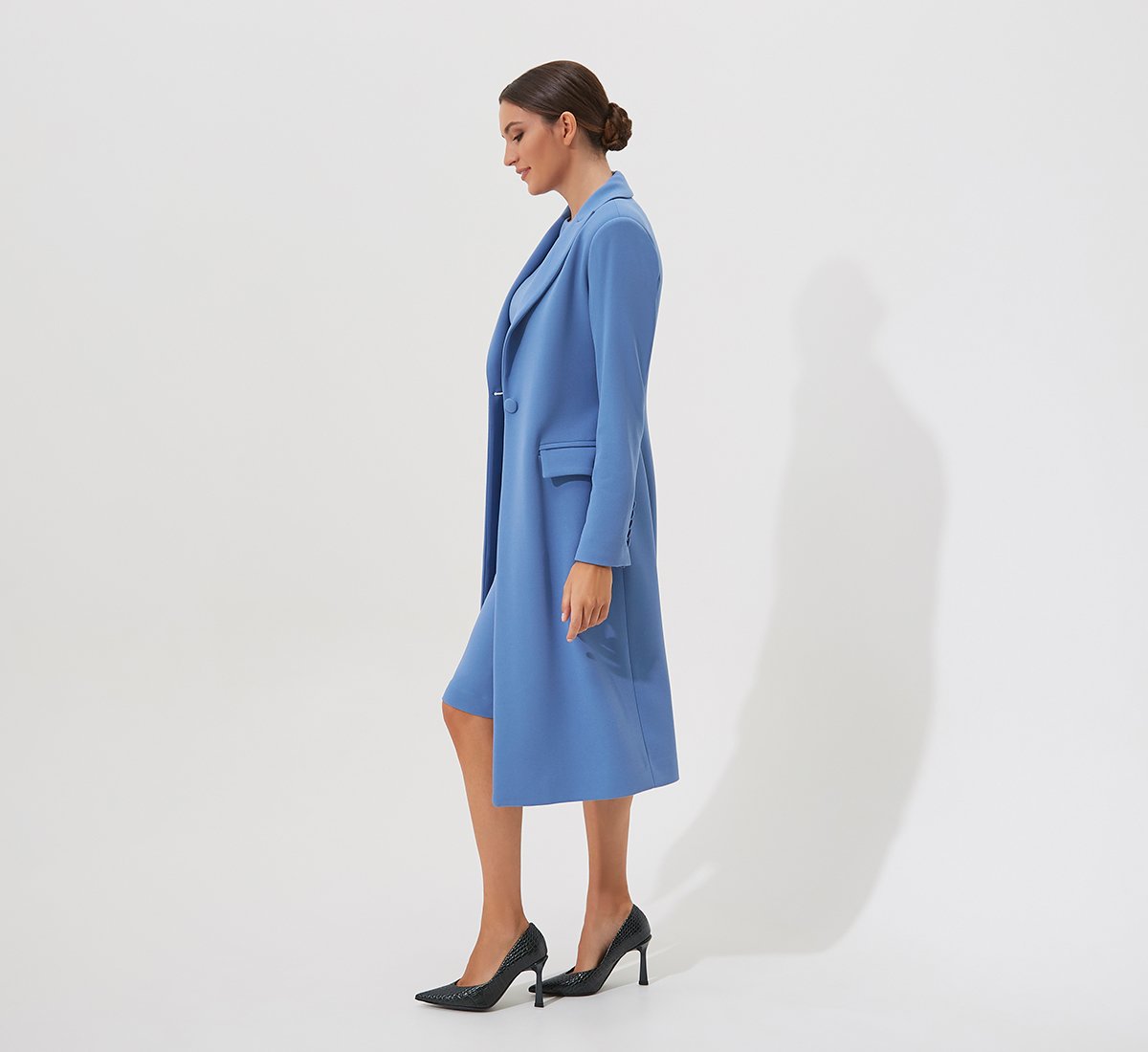 Blue midi coat