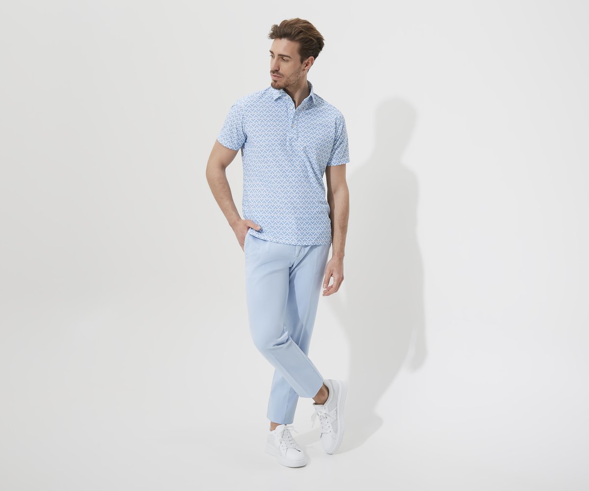 Polo shirt with abstract patterns
