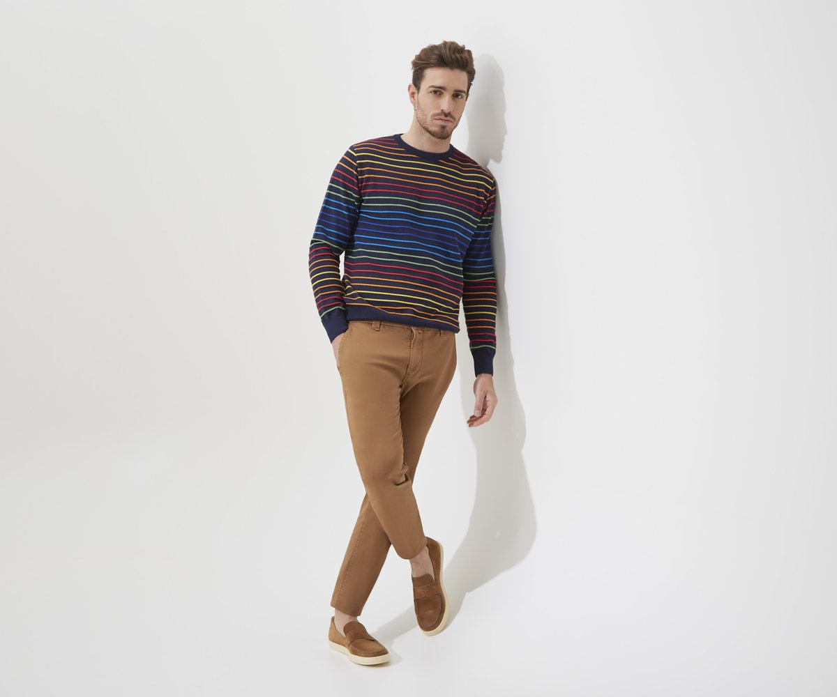 Striped crew-neck sweater