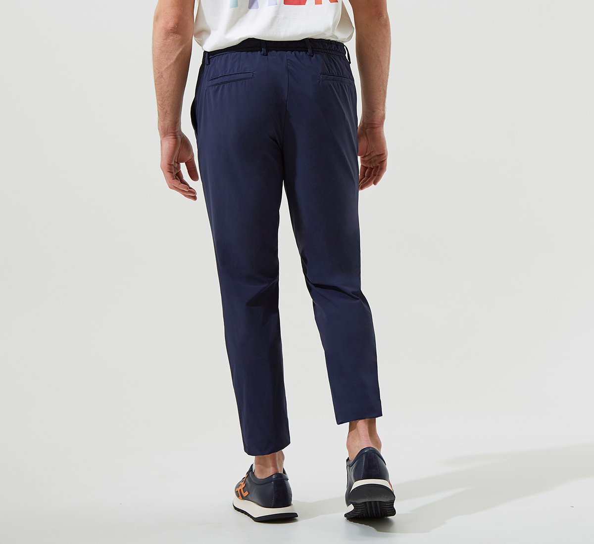 BLUE TROUSERS WITH ELASTIC WAIST