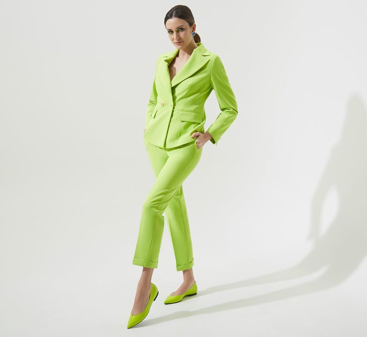 LIME STRAIGHT-LEG TROUSERS