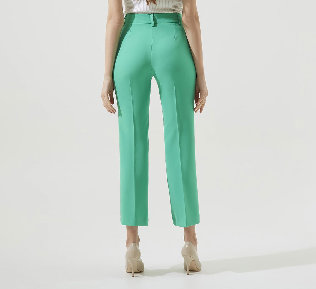 GREEN FLARED TROUSERS