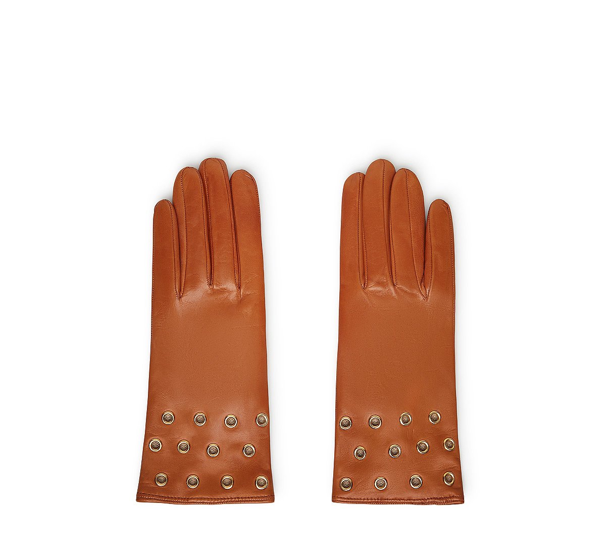 Leather appliqué gloves