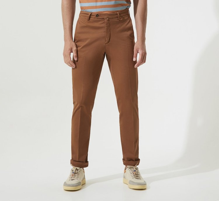 BISCUIT STRAIGHT-LEG TROUSERS