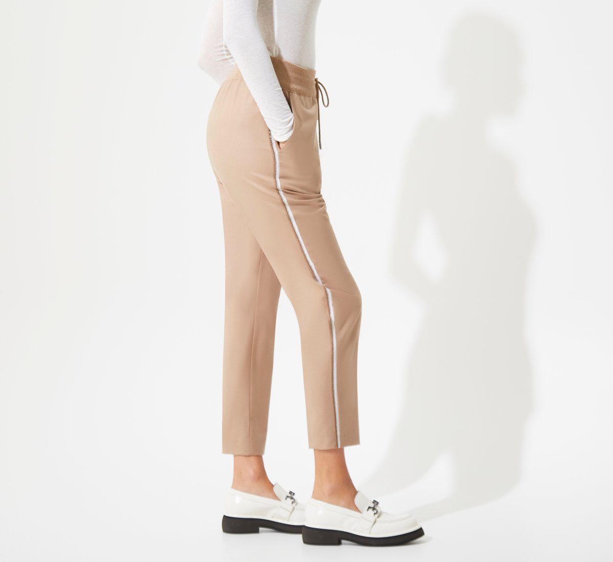 Powder pink elasticated trousers