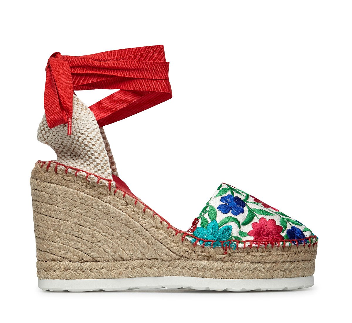 Espadrilles with wedge and floral print