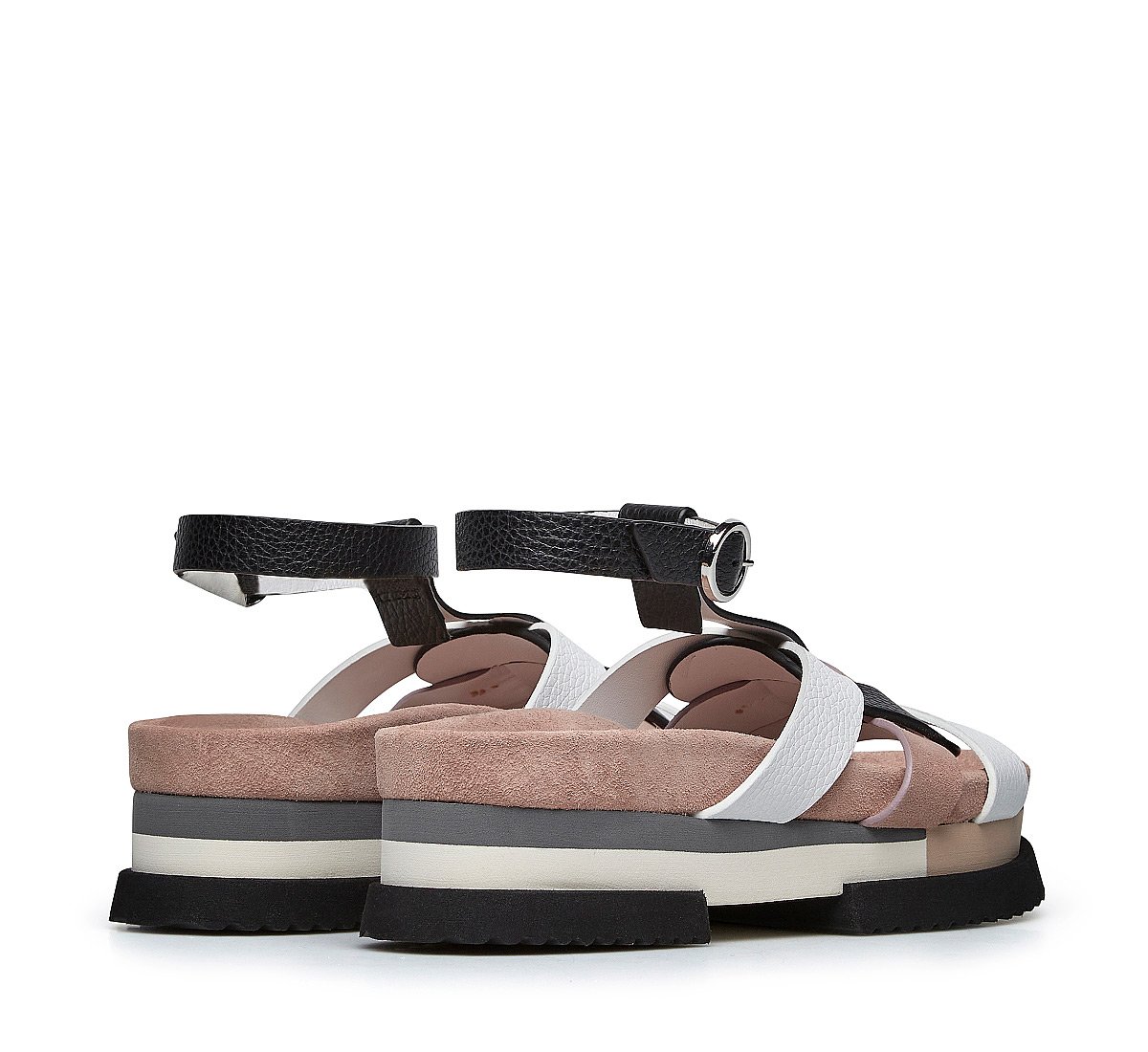 Sandal in suede and calfskin