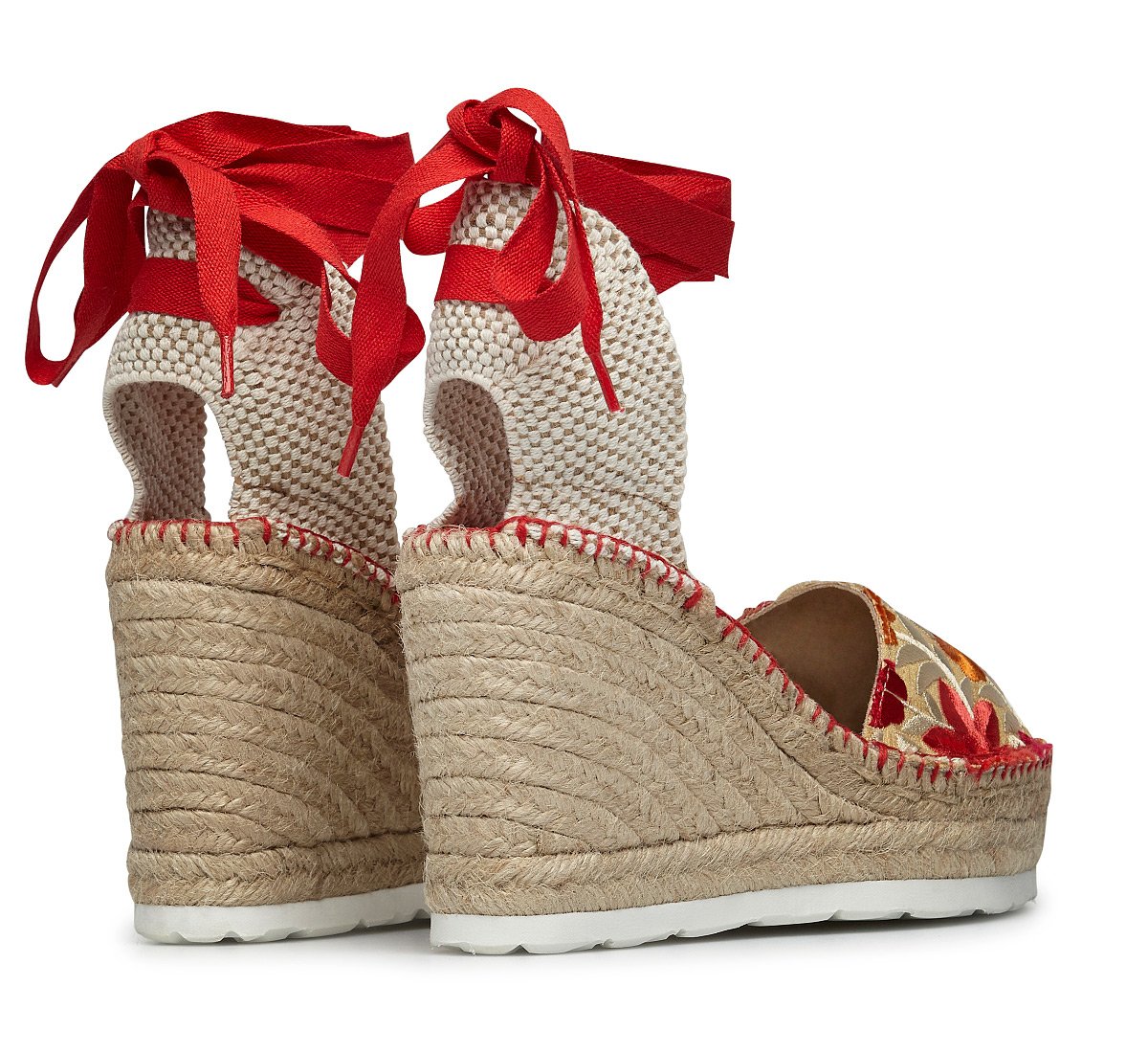 Espadrilles with wedge and floral print